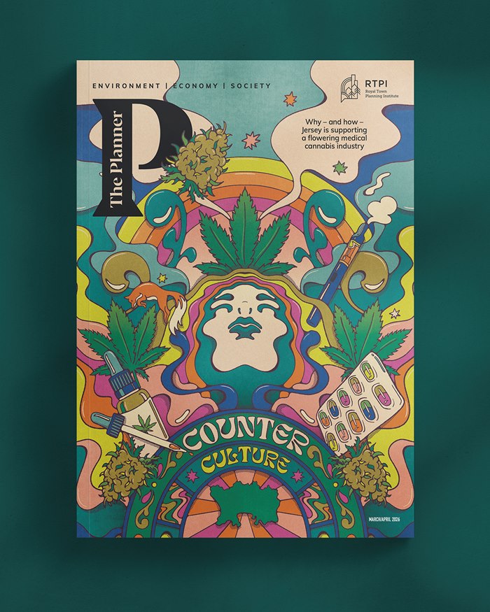 A striking psychedelic cover design for The Planner magazine