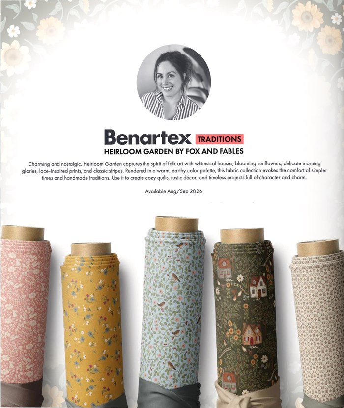 Cottage-inspired textile patterns for Benartex