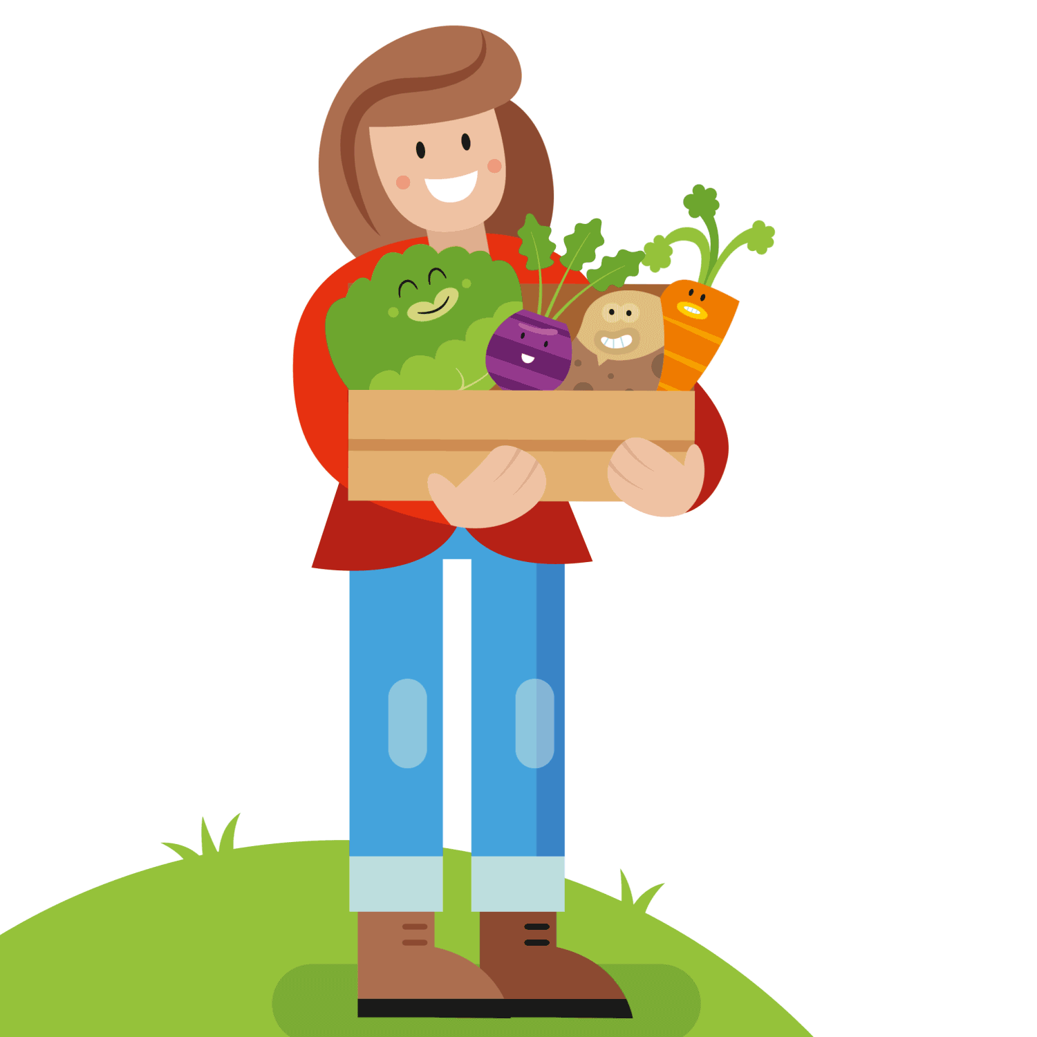 farmer with vegetables | Animation by Tim Bradford