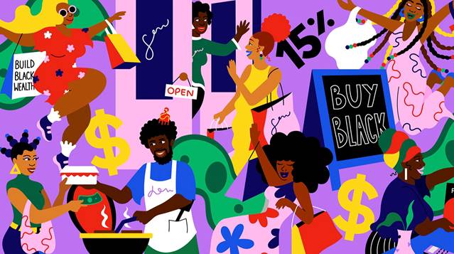 "Buy Black: A Collage of people supporting black businesses